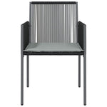4 db fekete polyrattan kerti szék párnával 54x60,5x83,5 cm 4