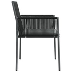 4 db fekete polyrattan kerti szék párnával 54x60,5x83,5 cm 5