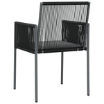 4 db fekete polyrattan kerti szék párnával 54x60,5x83,5 cm 6
