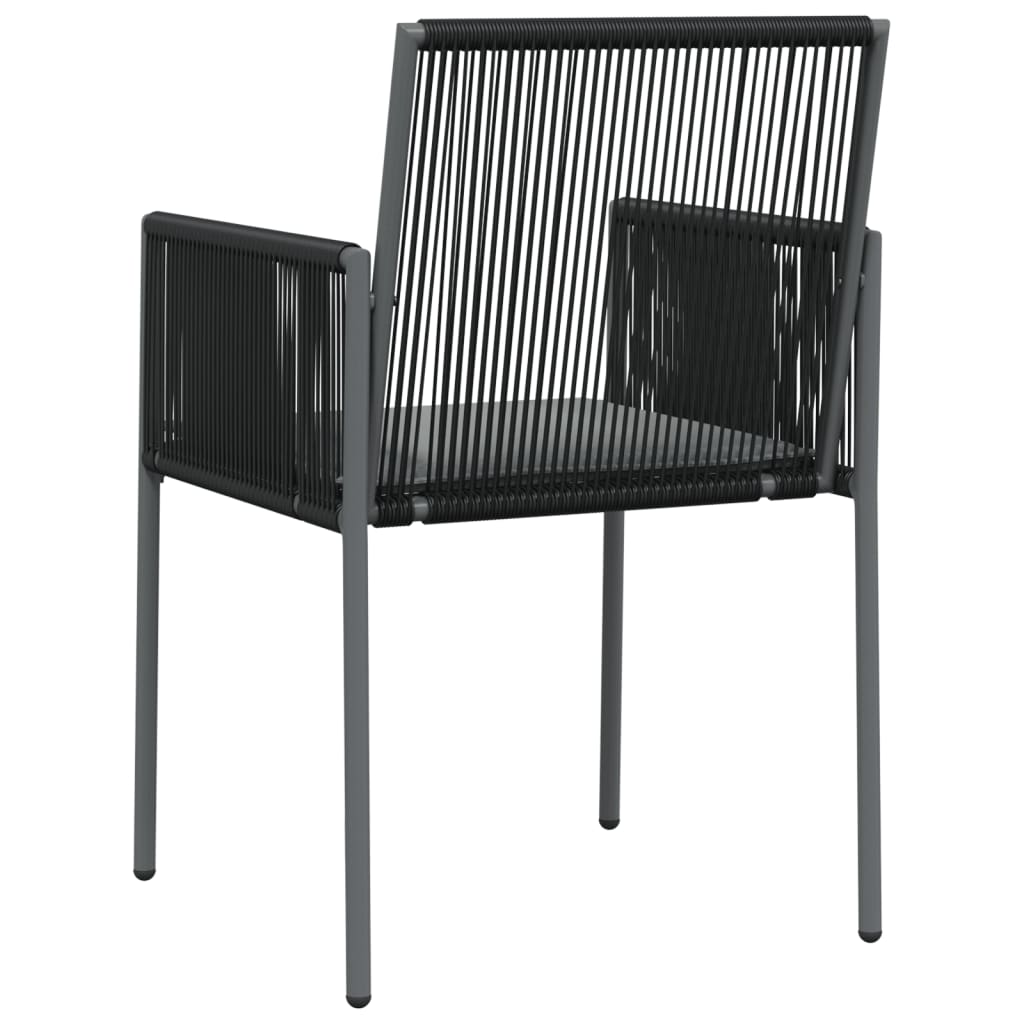 4 db fekete polyrattan kerti szék párnával 54x60,5x83,5 cm 6