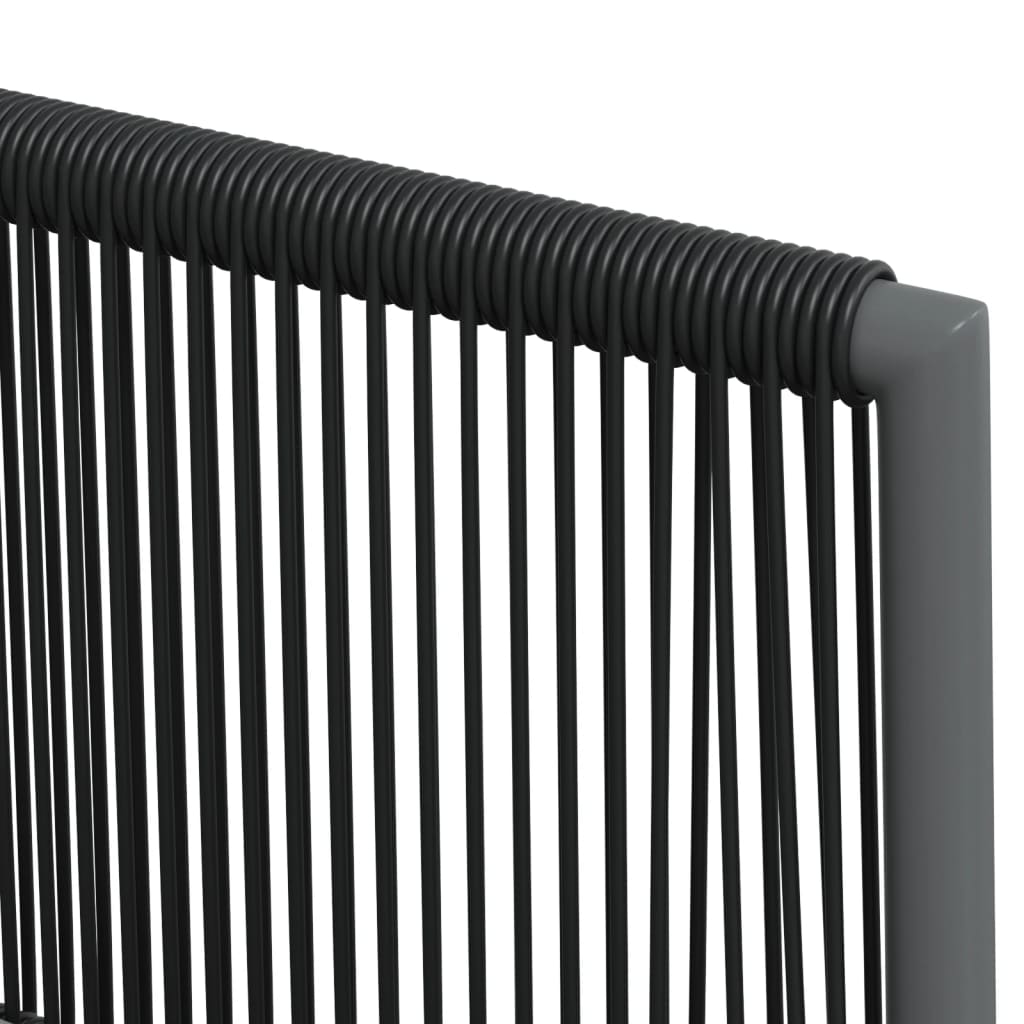 4 db fekete polyrattan kerti szék párnával 54x60,5x83,5 cm 7
