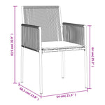 4 db fekete polyrattan kerti szék párnával 54x60,5x83,5 cm 9