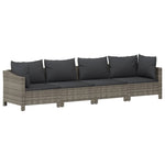 5 részes szürke polyrattan kerti ülőgarnitúra párnákkal 5