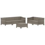 6 részes szürke polyrattan kerti ülőgarnitúra párnákkal 4