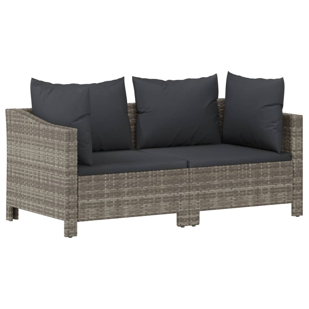 6 részes szürke polyrattan kerti ülőgarnitúra párnákkal 5