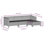 6 részes szürke polyrattan kerti ülőgarnitúra párnákkal 8