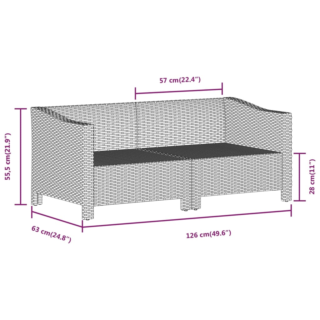 6 részes szürke polyrattan kerti ülőgarnitúra párnákkal 9