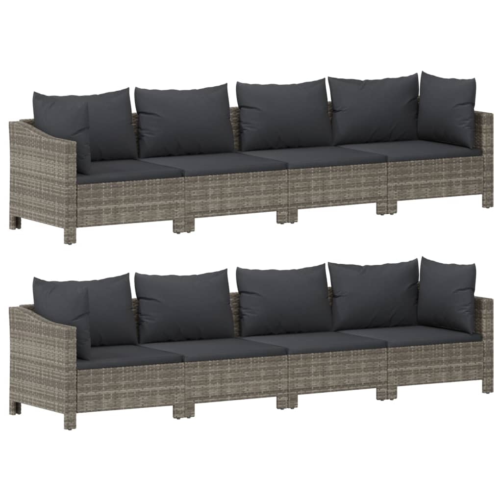 9 részes szürke polyrattan kerti ülőgarnitúra párnákkal 5