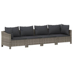 9 részes szürke polyrattan kerti ülőgarnitúra párnákkal 6