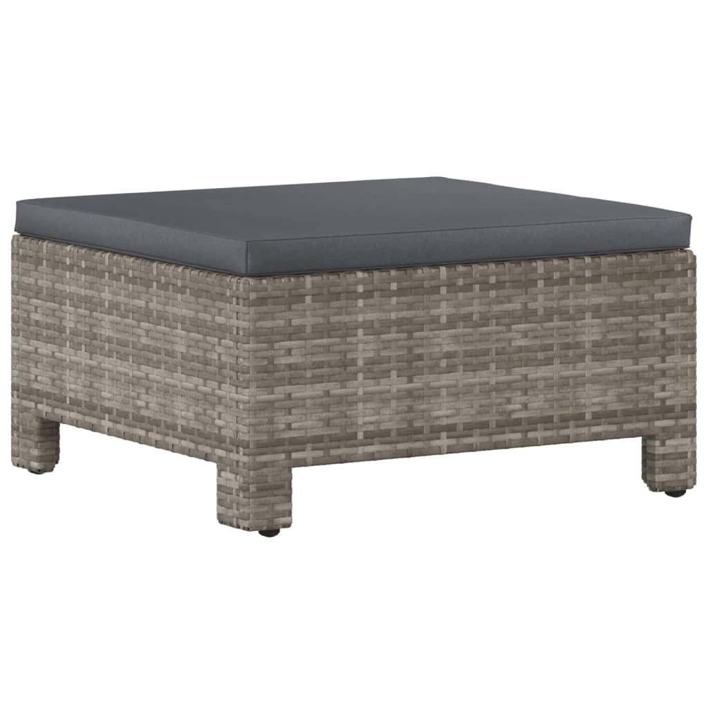 9 részes szürke polyrattan kerti ülőgarnitúra párnákkal 7
