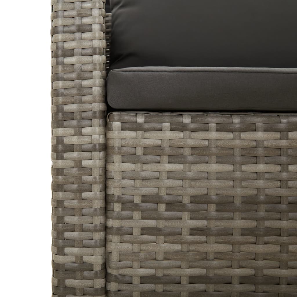 5 részes szürke polyrattan kerti ülőgarnitúra párnákkal 7
