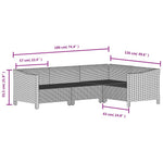 5 részes szürke polyrattan kerti ülőgarnitúra párnákkal 8