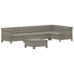 6 részes szürke polyrattan kerti ülőgarnitúra párnákkal 4