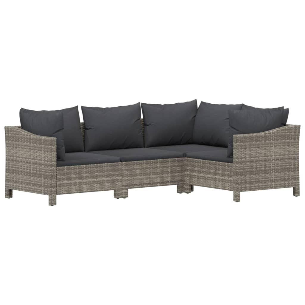 7 részes szürke polyrattan kerti ülőgarnitúra párnákkal 5