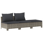 7 részes szürke polyrattan kerti ülőgarnitúra párnákkal 6
