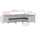 7 részes szürke polyrattan kerti ülőgarnitúra párnákkal 8