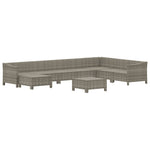 9 részes szürke polyrattan kerti ülőgarnitúra párnákkal 4