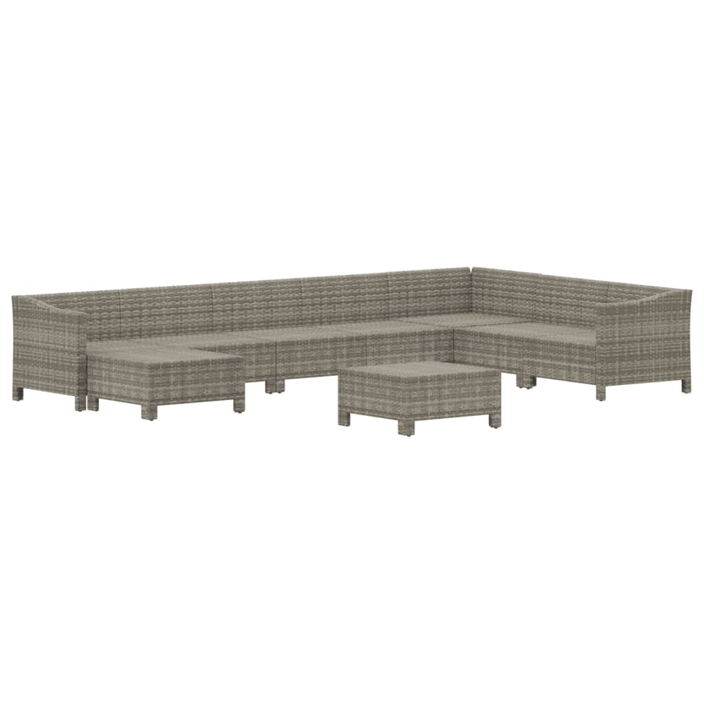 9 részes szürke polyrattan kerti ülőgarnitúra párnákkal 4
