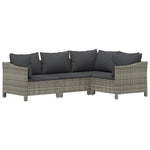 9 részes szürke polyrattan kerti ülőgarnitúra párnákkal 5
