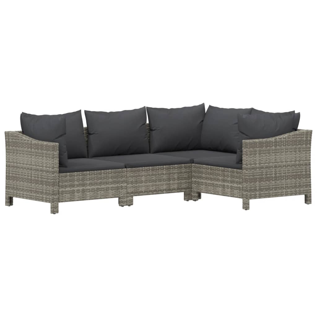 9 részes szürke polyrattan kerti ülőgarnitúra párnákkal 5