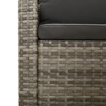 9 részes szürke polyrattan kerti ülőgarnitúra párnákkal 8