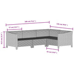 9 részes szürke polyrattan kerti ülőgarnitúra párnákkal 9