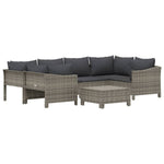 7 részes szürke polyrattan kerti ülőgarnitúra párnákkal 3
