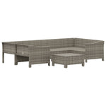 7 részes szürke polyrattan kerti ülőgarnitúra párnákkal 4