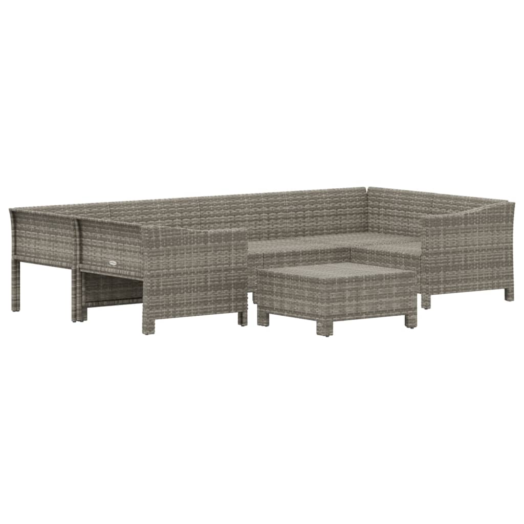 7 részes szürke polyrattan kerti ülőgarnitúra párnákkal 4