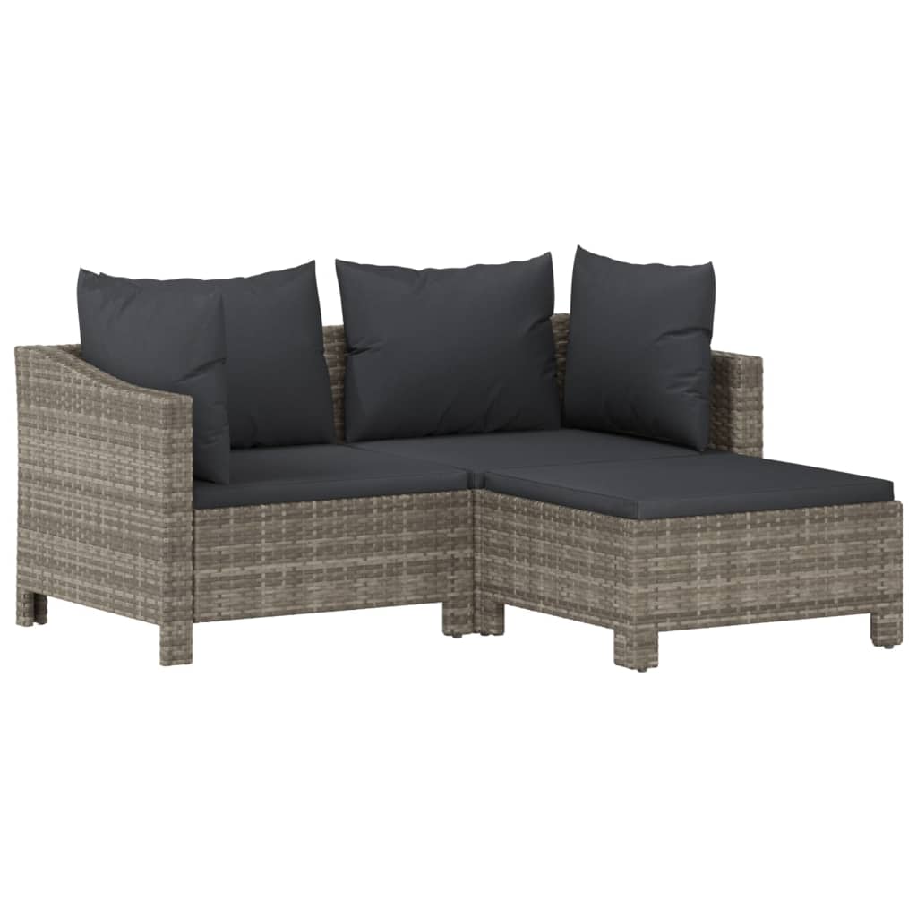 7 részes szürke polyrattan kerti ülőgarnitúra párnákkal 5