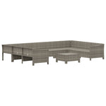 10 részes szürke polyrattan kerti ülőgarnitúra párnákkal 4