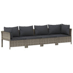 10 részes szürke polyrattan kerti ülőgarnitúra párnákkal 6