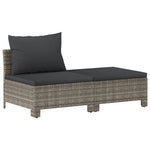 10 részes szürke polyrattan kerti ülőgarnitúra párnákkal 7
