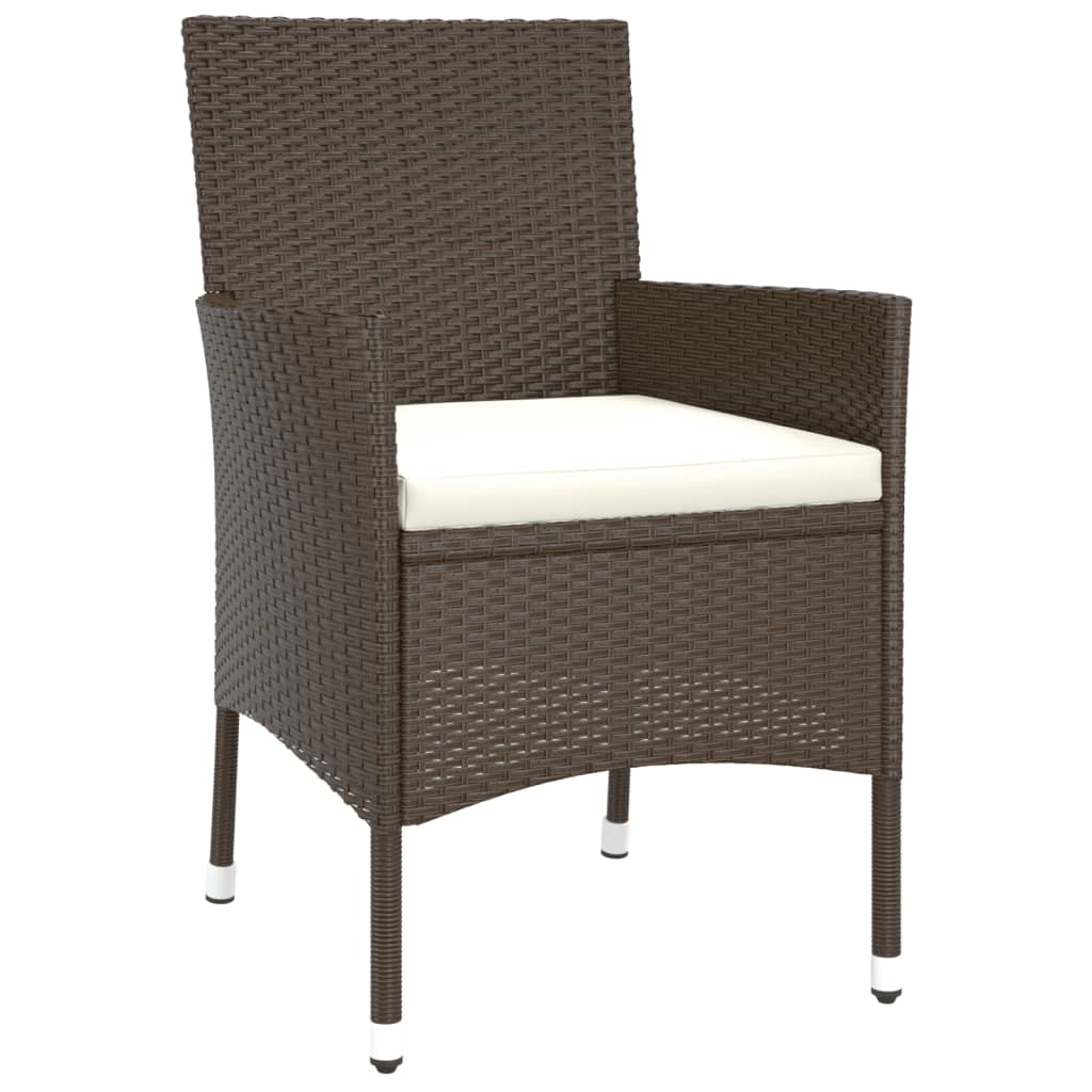 9 részes barna polyrattan kerti étkezőgarnitúra párnákkal 5