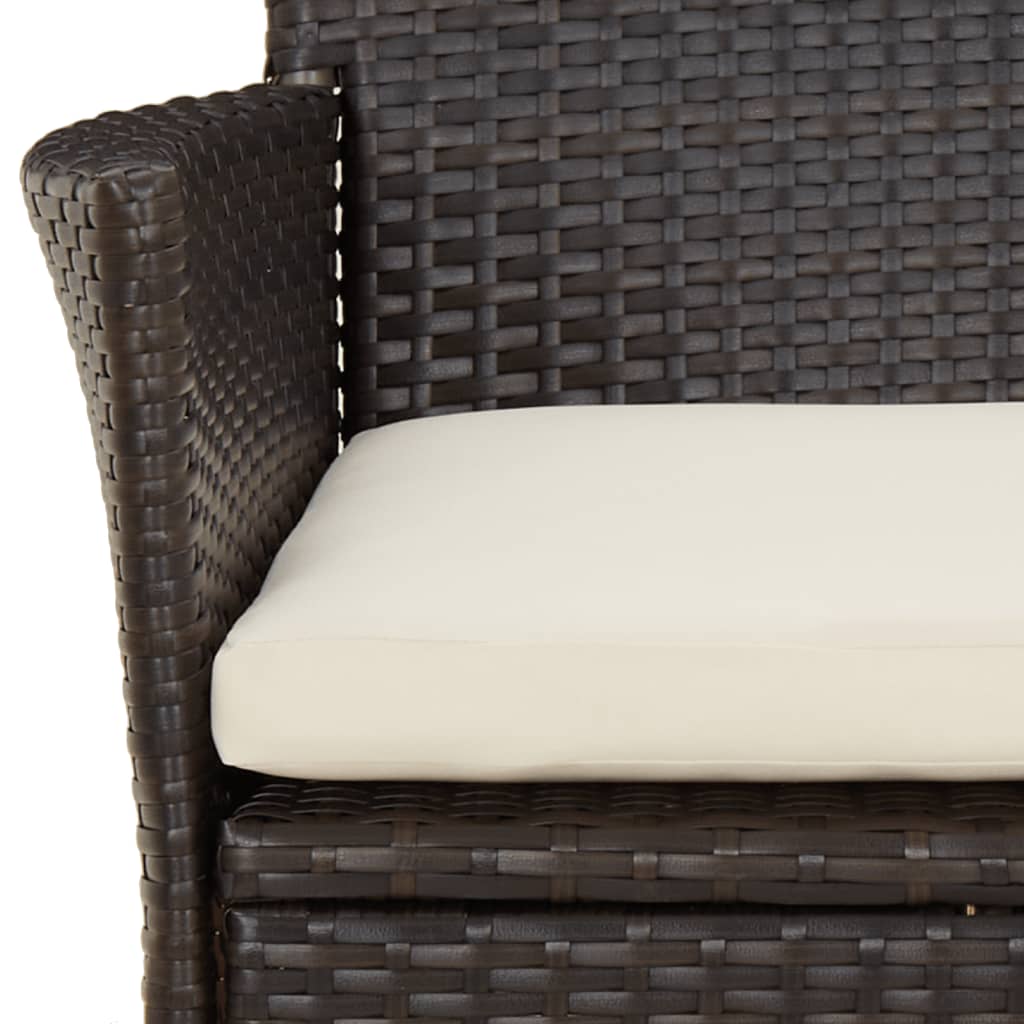 9 részes barna polyrattan kerti étkezőgarnitúra párnákkal 6