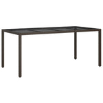 9 részes barna polyrattan kerti étkezőgarnitúra párnákkal 7