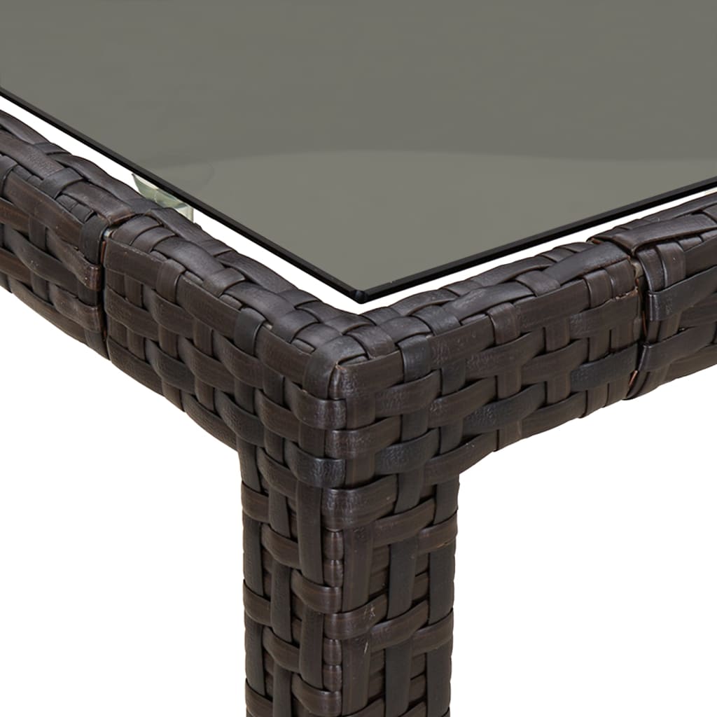 9 részes barna polyrattan kerti étkezőgarnitúra párnákkal 8