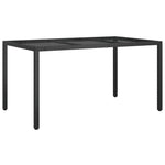 5 részes fekete polyrattan kerti étkezőgarnitúra párnákkal 7