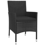 9 részes fekete polyrattan kerti étkezőgarnitúra párnákkal 5