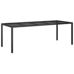 9 részes fekete polyrattan kerti étkezőgarnitúra párnákkal 7
