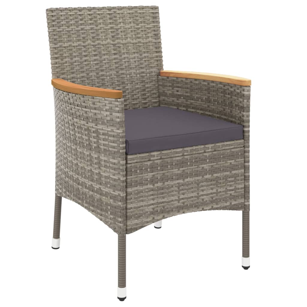 9 részes szürke polyrattan kerti étkezőgarnitúra párnával 4
