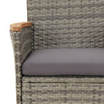 9 részes szürke polyrattan kerti étkezőgarnitúra párnával 6