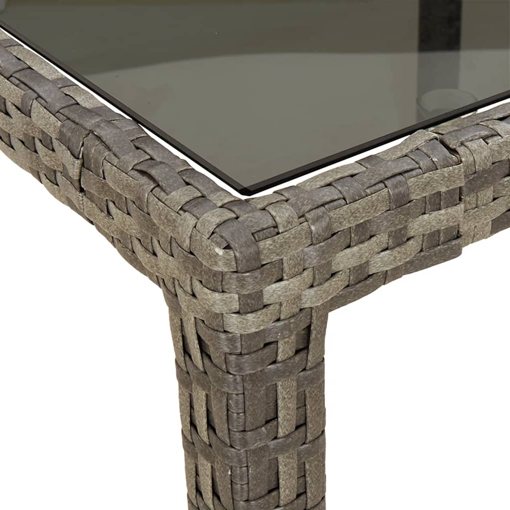 9 részes szürke polyrattan kerti étkezőgarnitúra párnával 7
