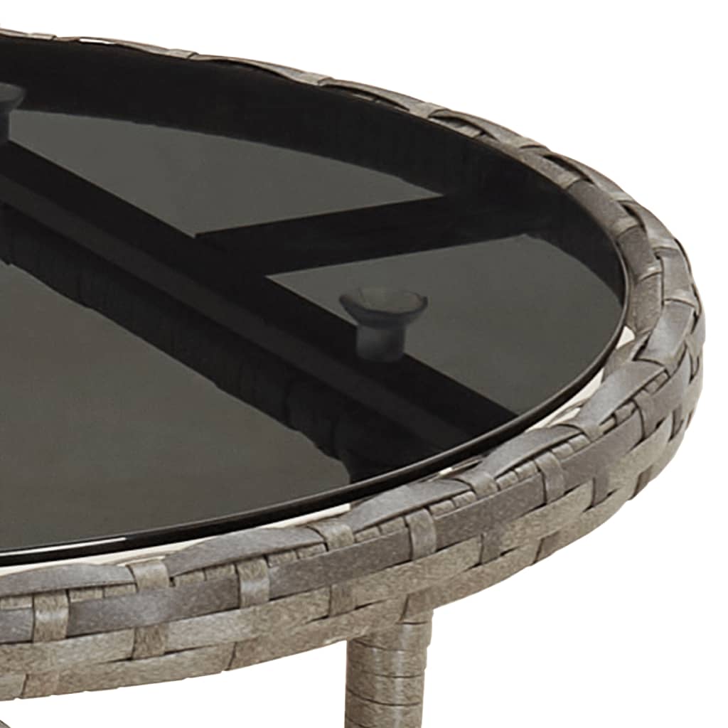 3 részes szürke polyrattan kerti bisztrógarnitúra párnákkal 7