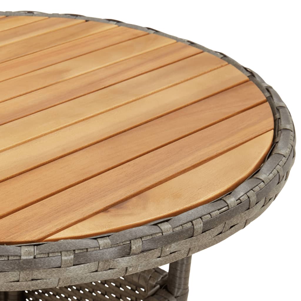 3részes szürke polyrattan kerti bisztrógarnitúra párnákkal 7