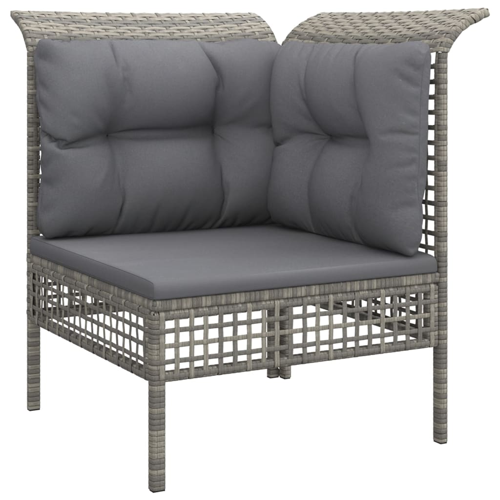 6 részes szürke polyrattan kerti ülőgarnitúra párnákkal 4