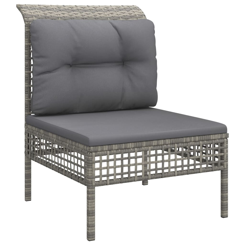 6 részes szürke polyrattan kerti ülőgarnitúra párnákkal 5