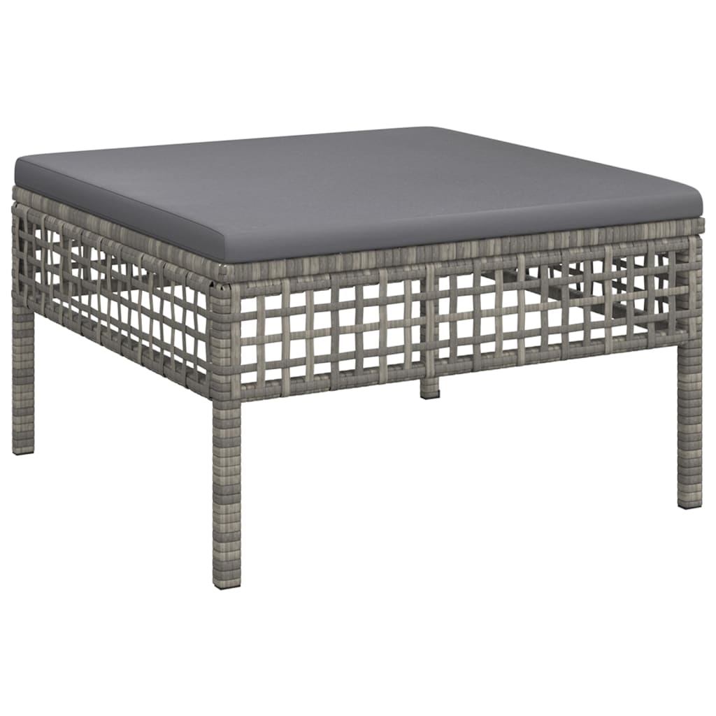 6 részes szürke polyrattan kerti ülőgarnitúra párnákkal 6