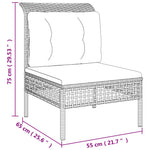 6 részes szürke polyrattan kerti ülőgarnitúra párnákkal 9
