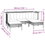 6 részes szürke polyrattan kerti ülőgarnitúra párnákkal 6